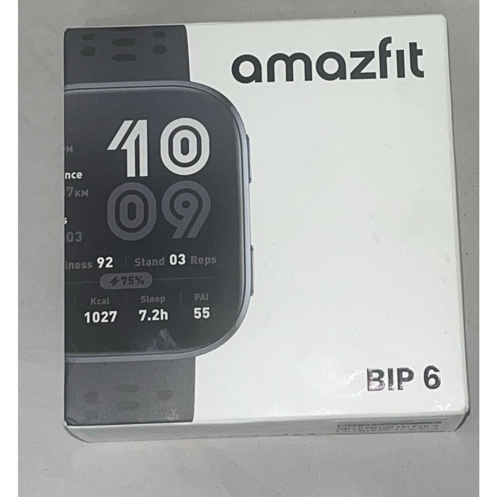 Amazfit Bip 6 50mm Diagonal Health and Fitness Tracker Watch (Black)